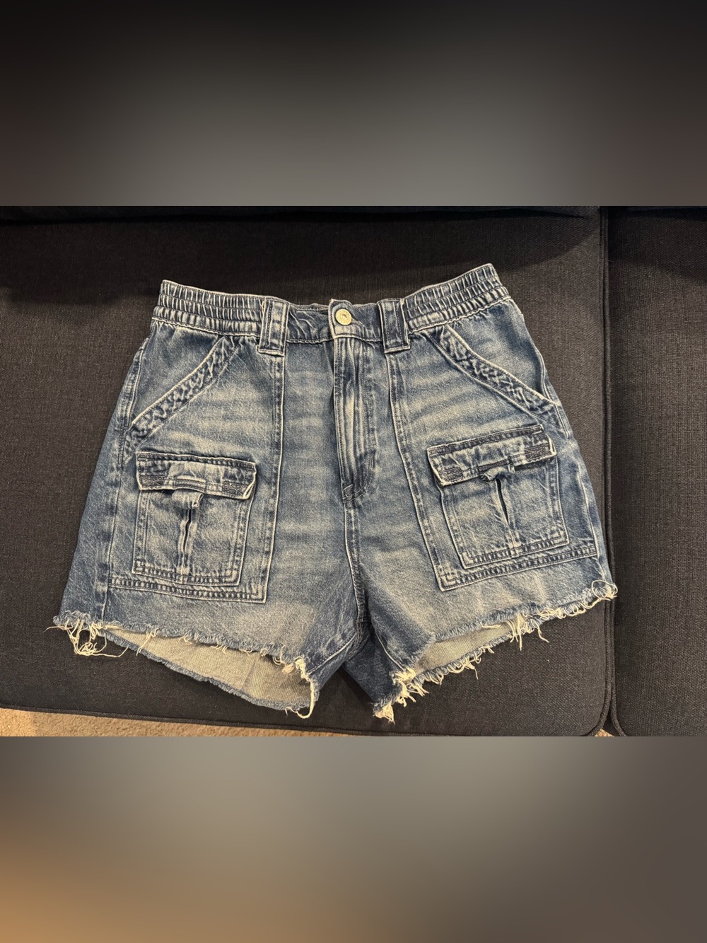 American Eagle Denim Cargo Fray-Hem Women's Shorts